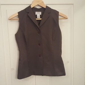 Ann Taylor Loft Blazer Button Front Vest Size 2 Business Casual Office Academia